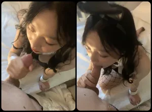 Thỏ con nứng lồn thích bú cậu bé to